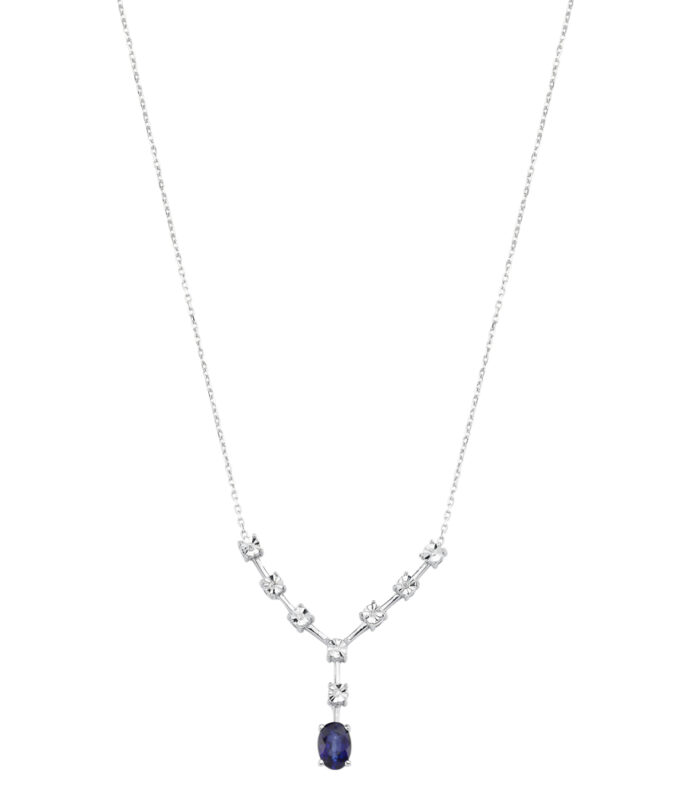 0.02 Karat Safir Taşlı Pırlanta Kolye