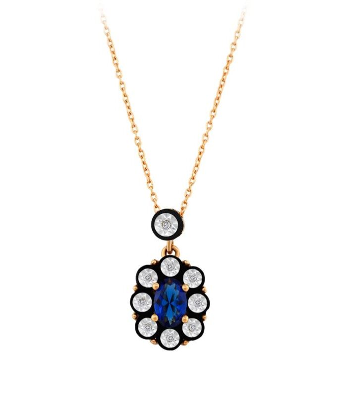 0.03 Karat Safir Renkli Elmas Kolye