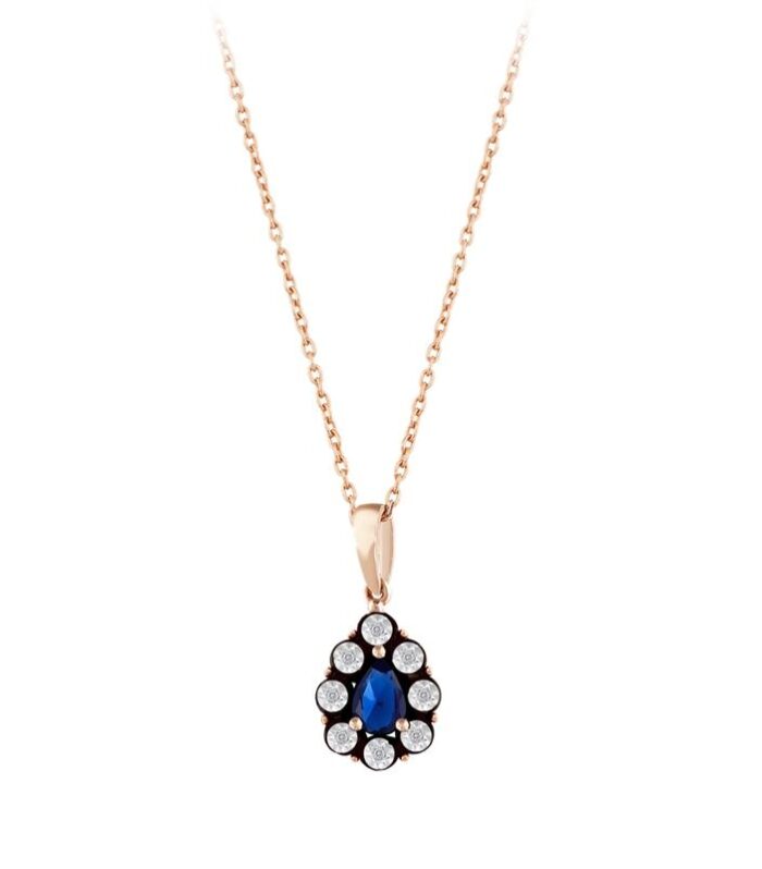 0.03 Karat Safir Renkli Elmas Kolye