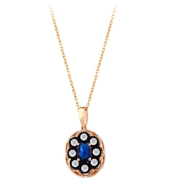 0.03 Karat Safir Renkli Elmas Kolye