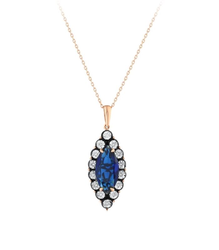 0.04 Karat Safir Renkli Elmas Kolye