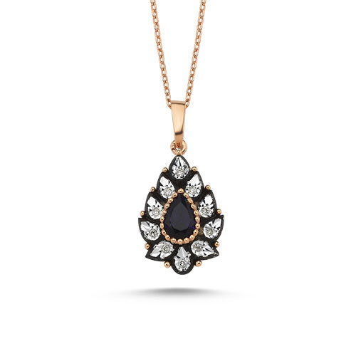 0.04 Karat Safir Renkli Elmas Kolye