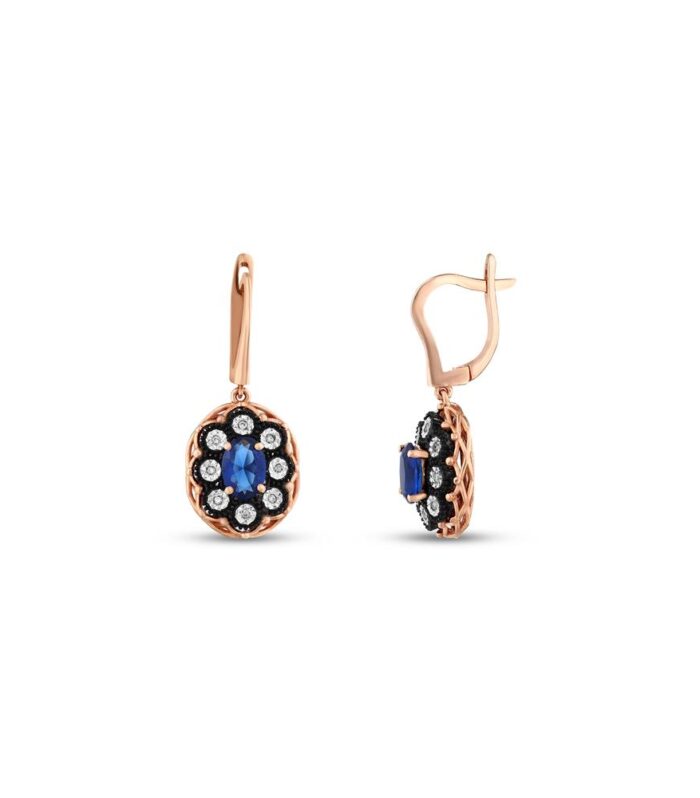 0.04 Karat Safir Renkli Elmas Küpe
