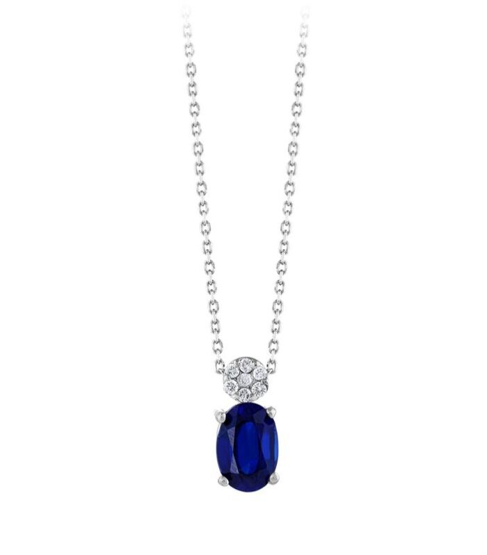 0.04 Karat Safir Taşlı Pırlanta Kolye