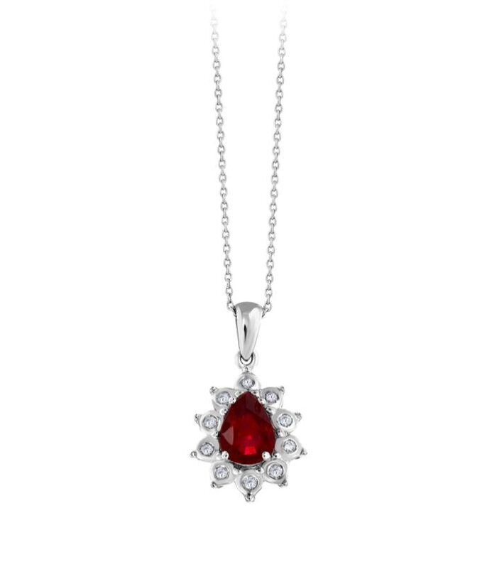 0.04 Karat Yakut Taşlı Pırlanta Kolye