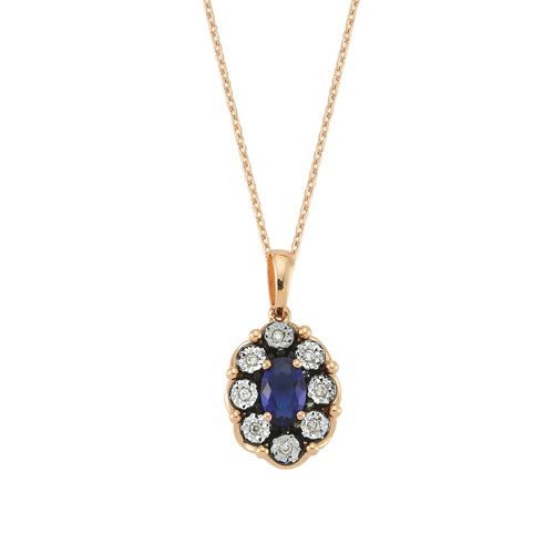 0.05 Karat Safir Renkli Elmas Kolye