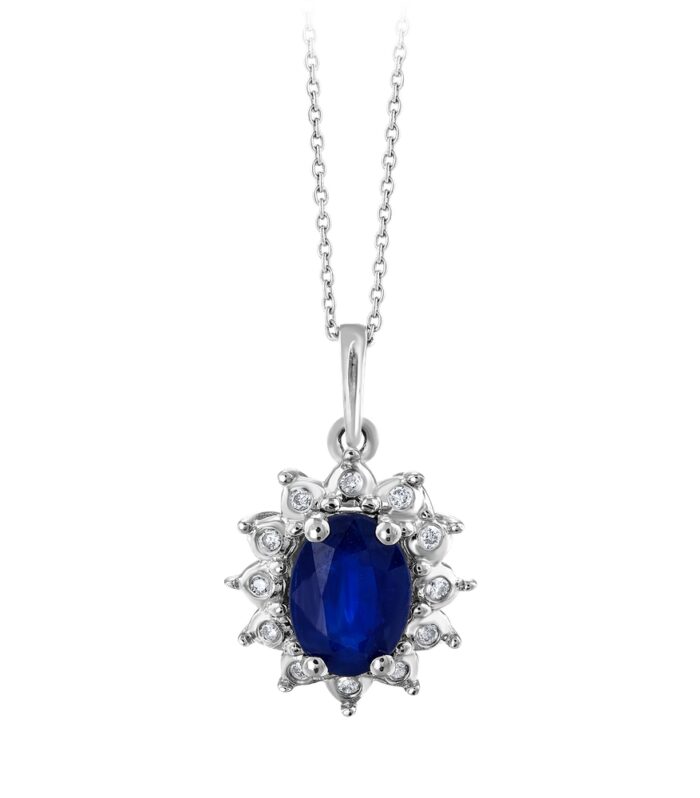 0.05 Karat Safir Taşlı Pırlanta Kolye