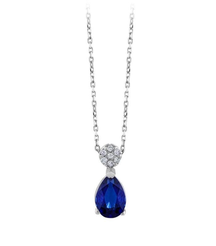0.05 Karat Safir Taşlı Pırlanta Kolye