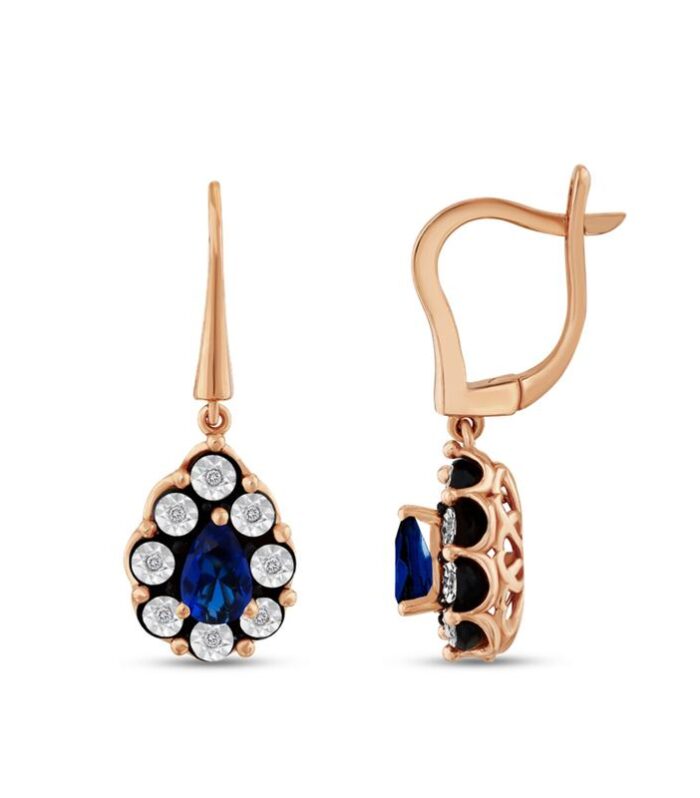 0.07 Karat Safir Renkli Elmas Küpe