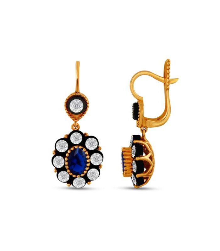 0.08 Karat Safir Renkli Elmas Küpe