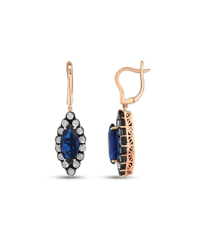 0.08 Karat Safir Renkli Elmas Küpe