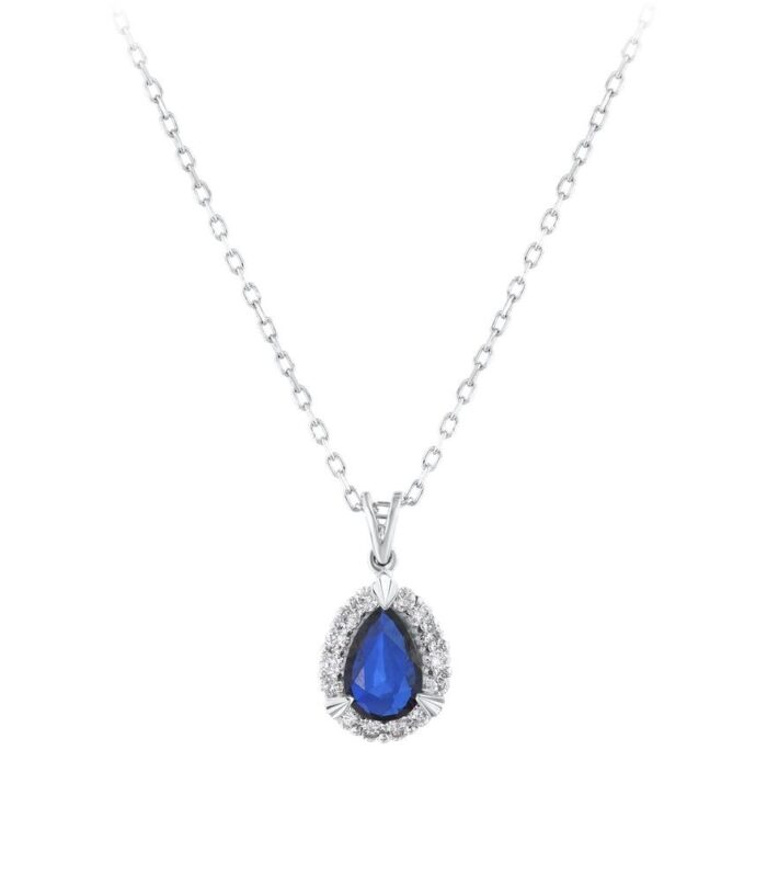 0.08 Karat Safir Taşlı Pırlanta Kolye