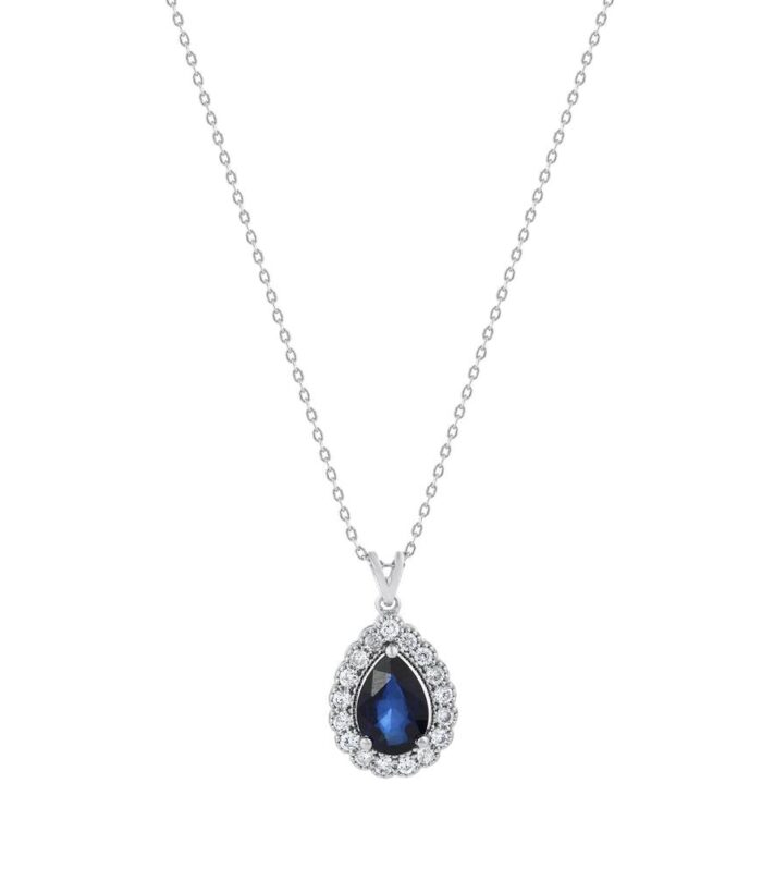 0.09 Karat Safir Renkli Pırlanta Kolye