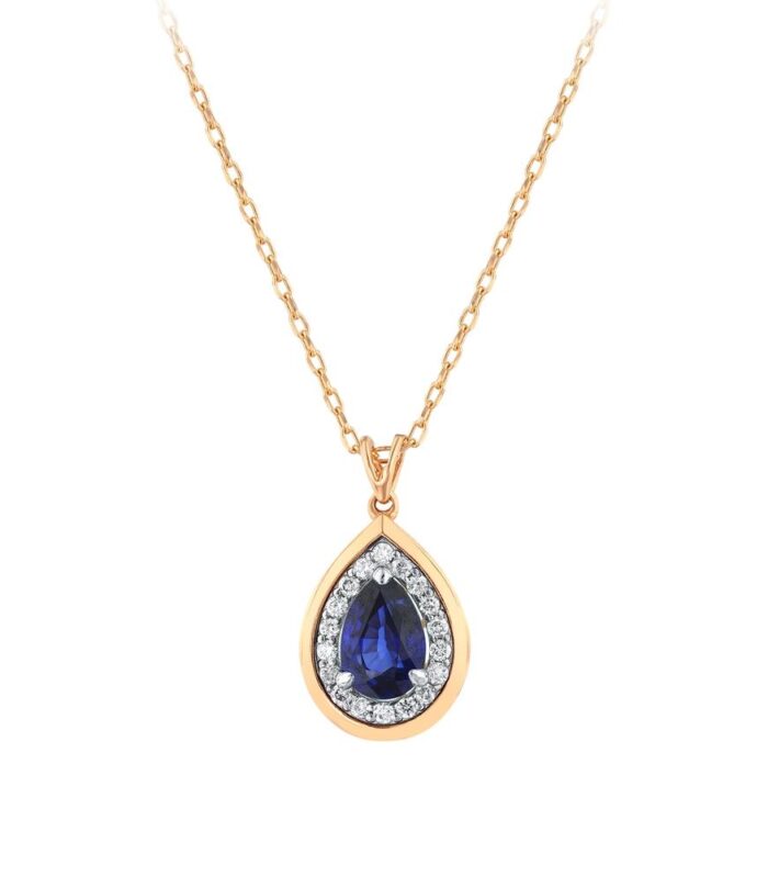 0.10 Karat Safir Taşlı Pırlanta Kolye