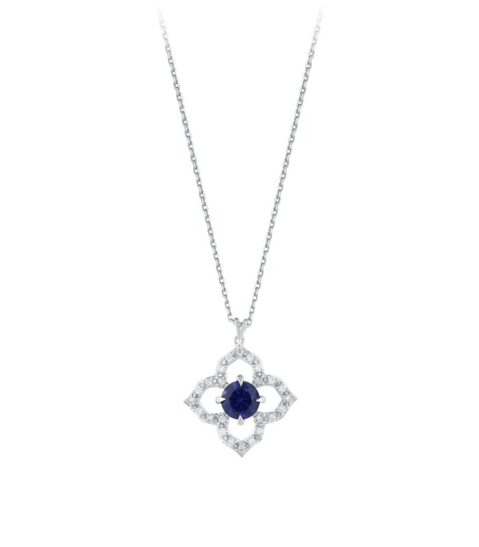 0.10 Karat Safir Taşlı Pırlanta Kolye