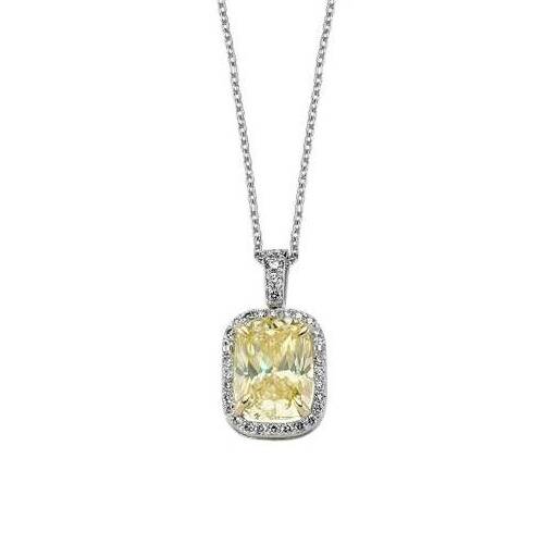 0.10 Karat Sarı Topaz Taşlı Pırlanta Kolye