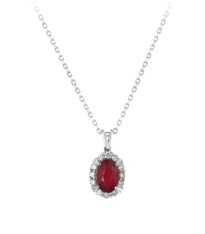 0.10 Karat Yakut Taşlı Pırlanta Kolye