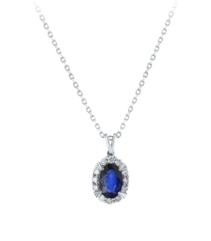 0.11 Karat Safir Taşlı Pırlanta Kolye