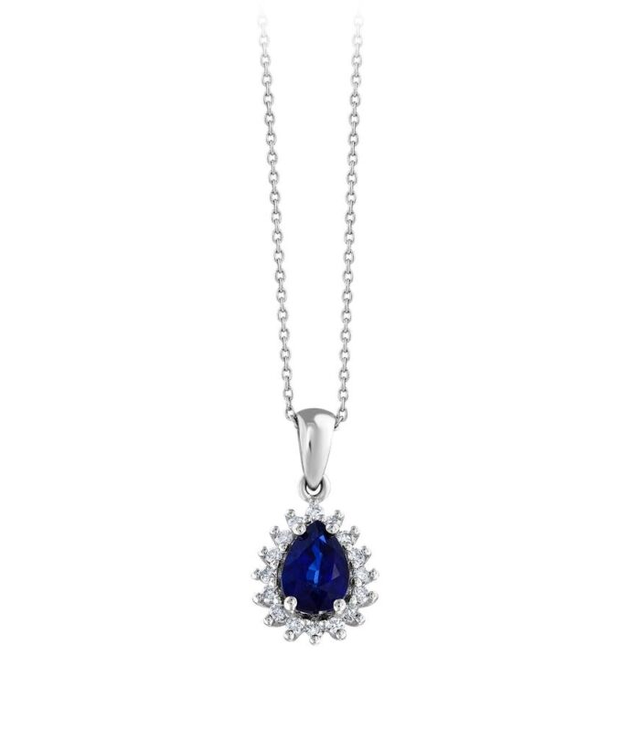 0.11 Karat Safir Taşlı Pırlanta Kolye