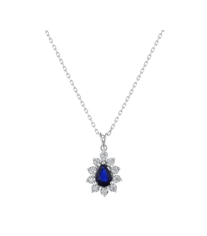 0.12 Karat Safir Taşlı Pırlanta Kolye