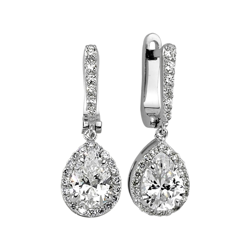 0.14 Karat Damla Formlu Pırlantalı Küpe