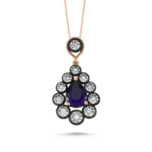 0.14 Karat Safir Renkli Elmas Kolye
