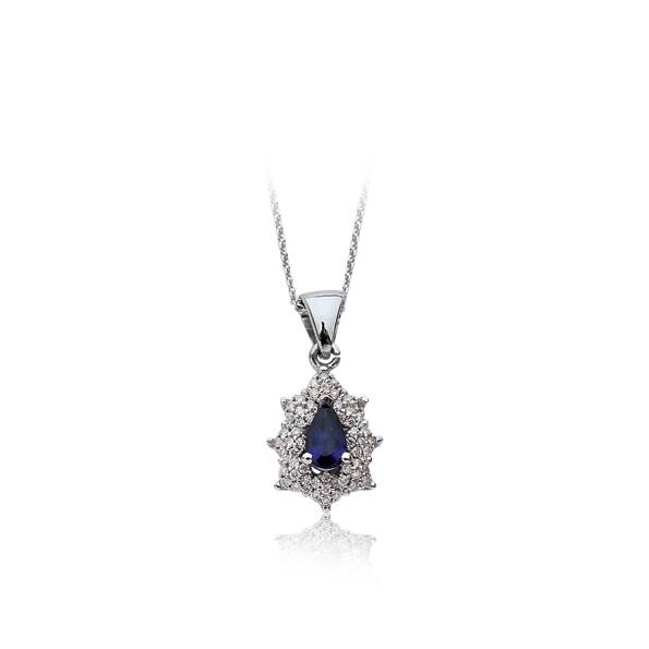 0.15 Karat Safir Fantezi Pırlanta Kolye