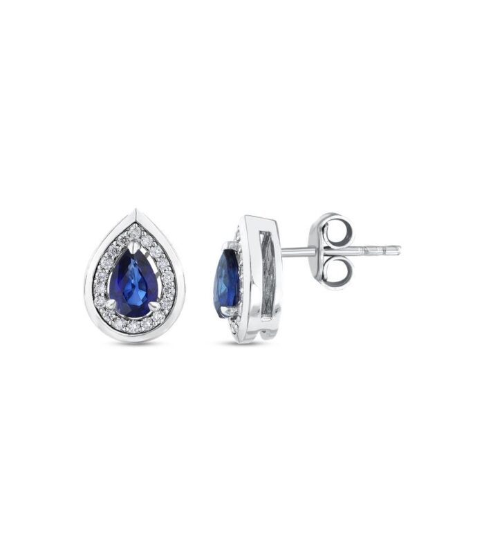 0.16 Karat Safir Taşlı Pırlanta Küpe