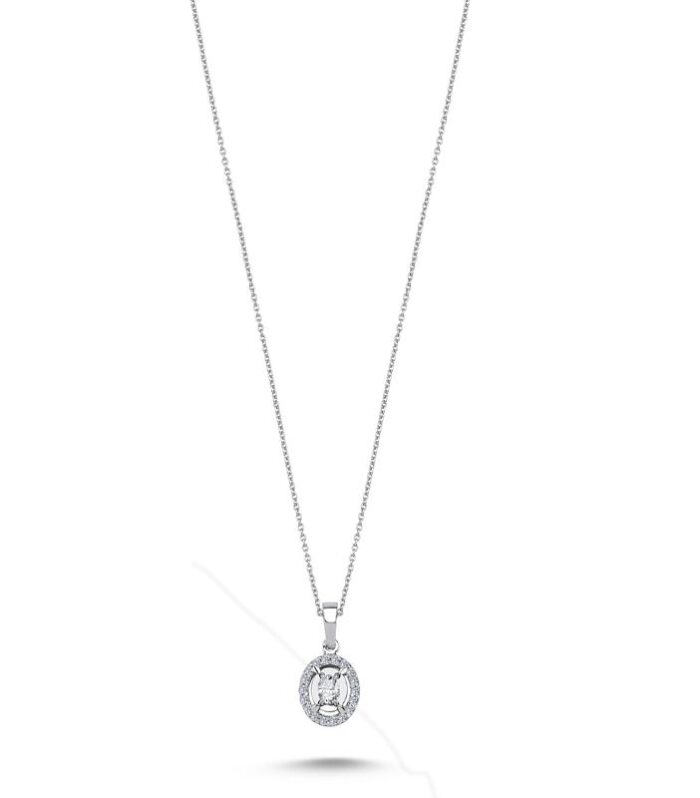 0.17 Karat Oval Kesim Pırlanta Kolye
