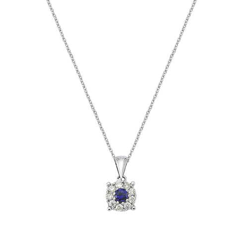 0.17 Karat Safir Taşlı Pırlanta Kolye