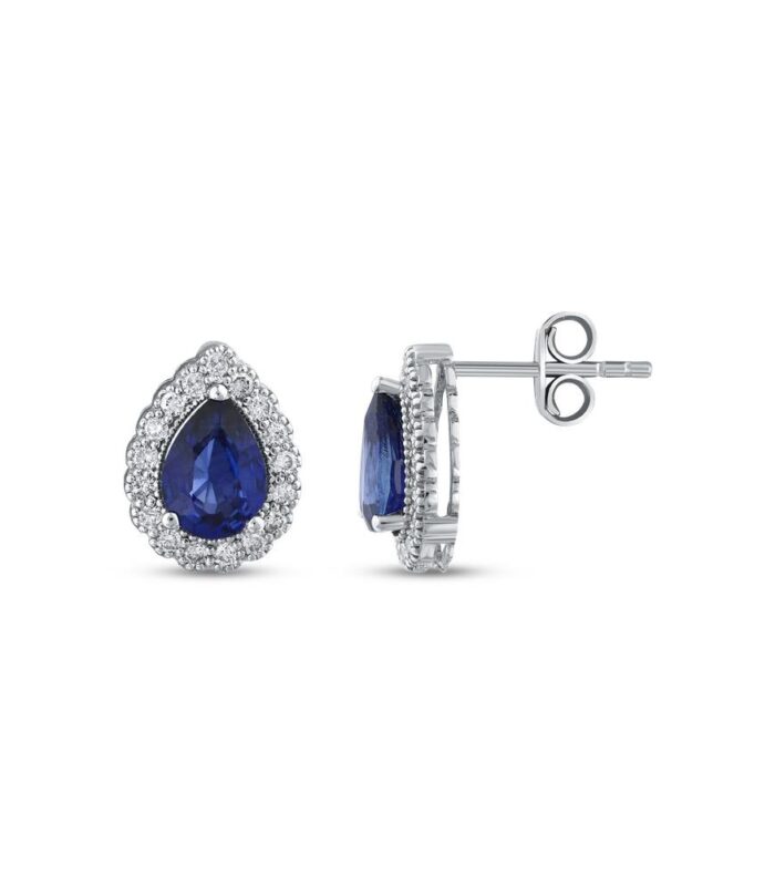 0.18 Karat Safir Renkli Pırlanta Küpe