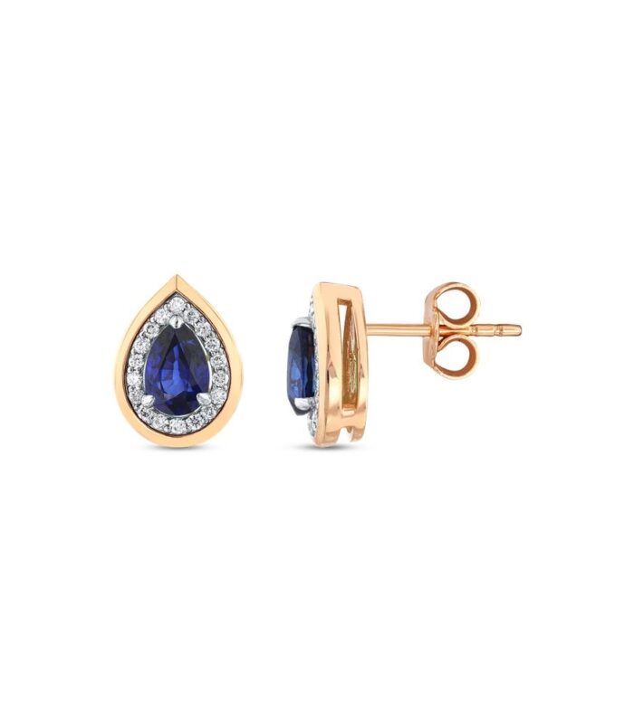 0.20 Karat Safir Taşlı Pırlanta Küpe