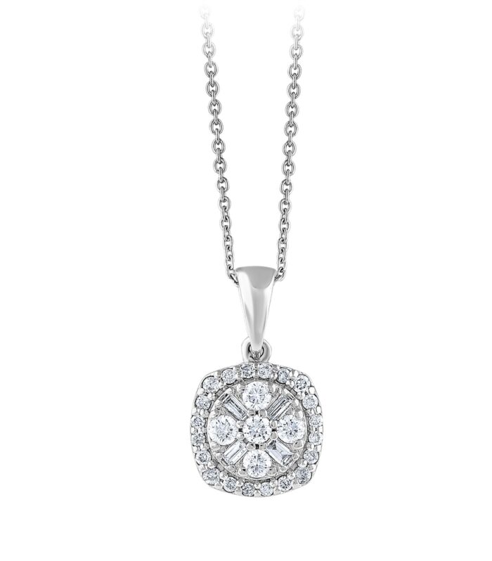 0.22 Karat Baget Taşlı Pırlanta Kolye
