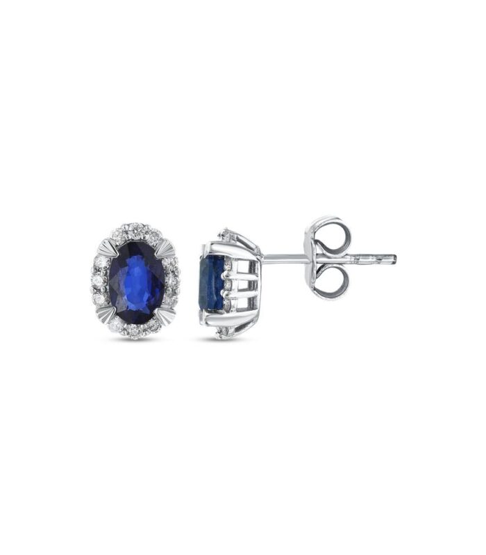 0.22 Karat Safir Taşlı Pırlanta Küpe