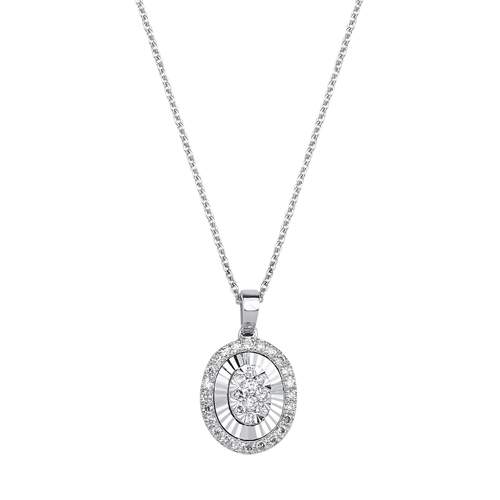 0.25 Karat Oval Formlu Pırlanta Kolye