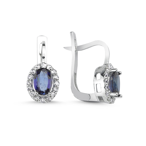 0.28 Karat Safir Taşlı Pırlanta Fantazi Küpe