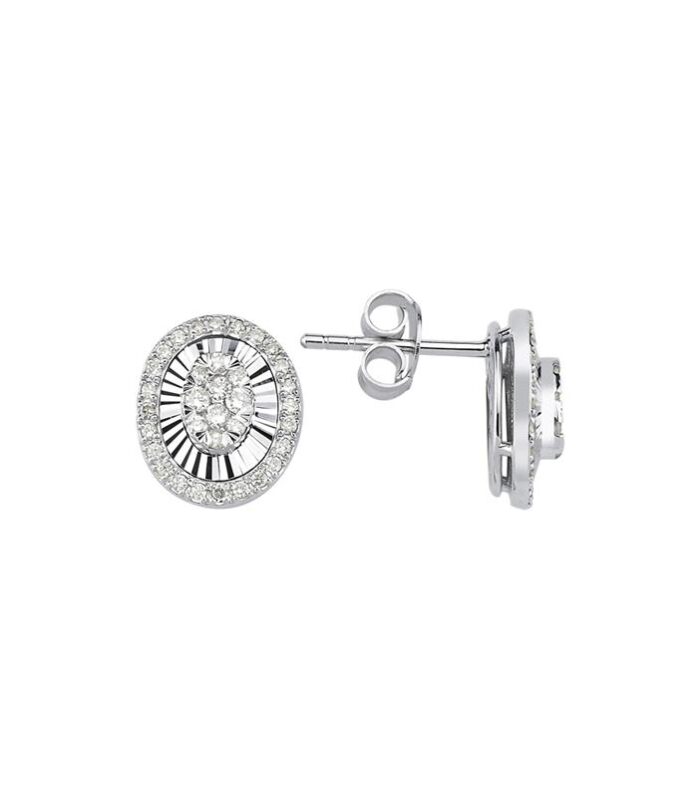 0.42 Karat Oval Formlu Pırlanta Küpe