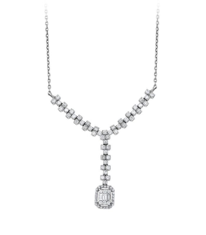 0.58 Karat Baget Taşlı Pırlanta Kolye
