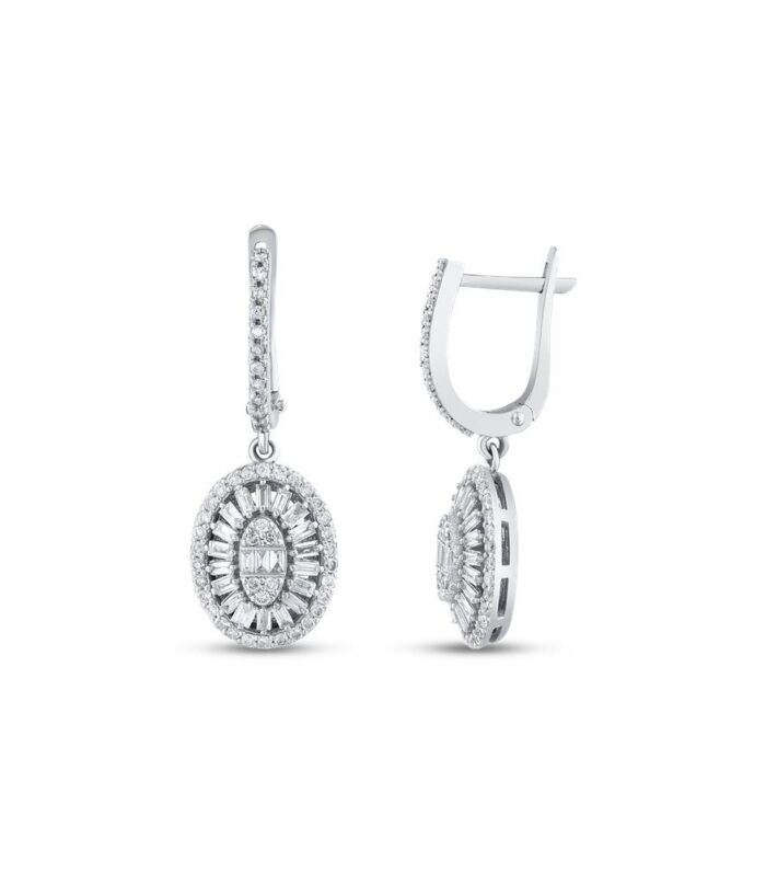 0.85 Karat Baget Taşlı Pırlanta Küpe
