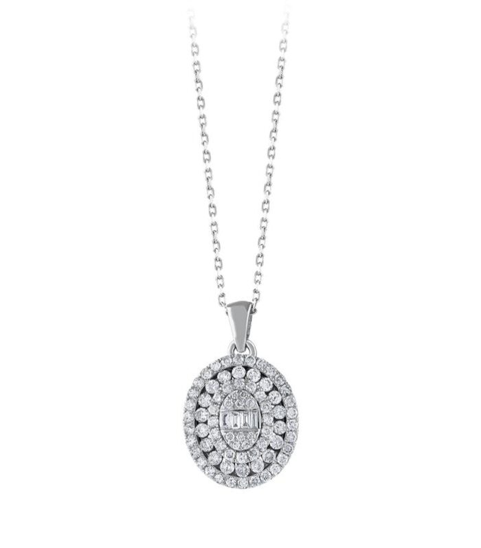 0.92 Karat Baget Taşlı Pırlanta Kolye