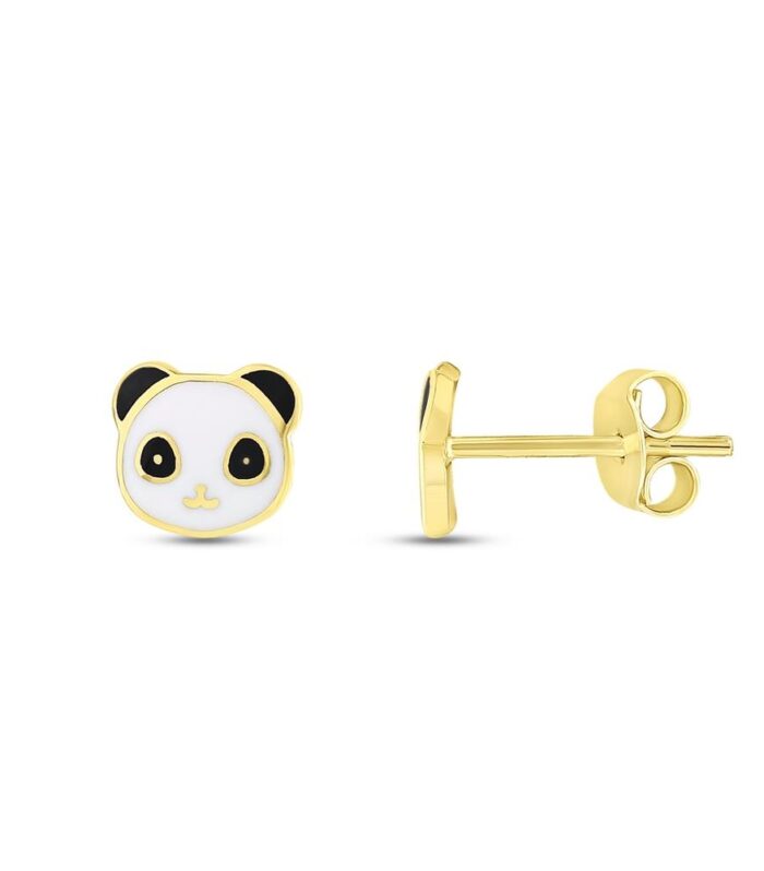 Panda Figürlü Altın Çocuk Küpe