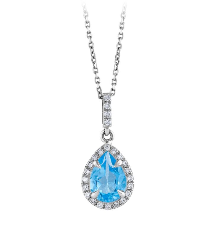 Topaz Taşlı Pırlanta Kolye