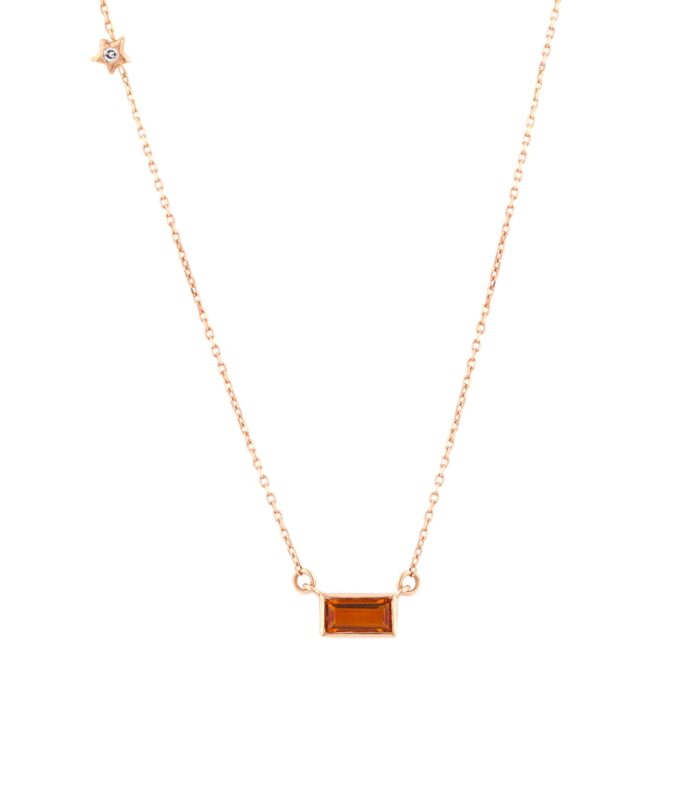 0.01 Karat Sitrin Taşlı Pırlanta Kolye