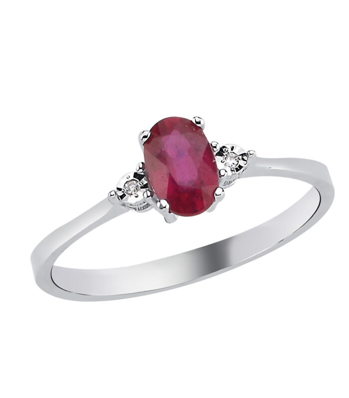 0.01 Karat Yakut Taşlı Pırlanta Yüzük