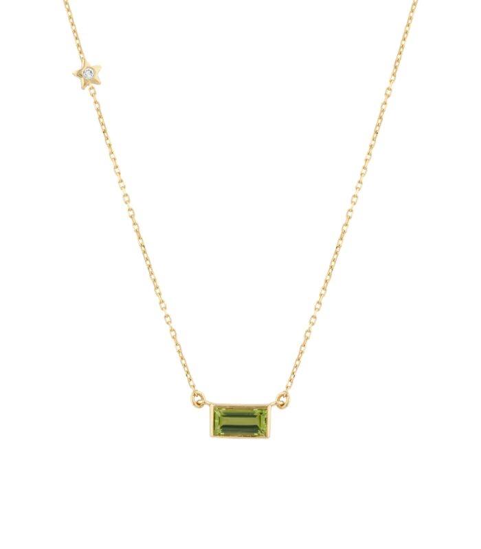 0.02 Karat Peridot Taşlı Pırlanta Kolye