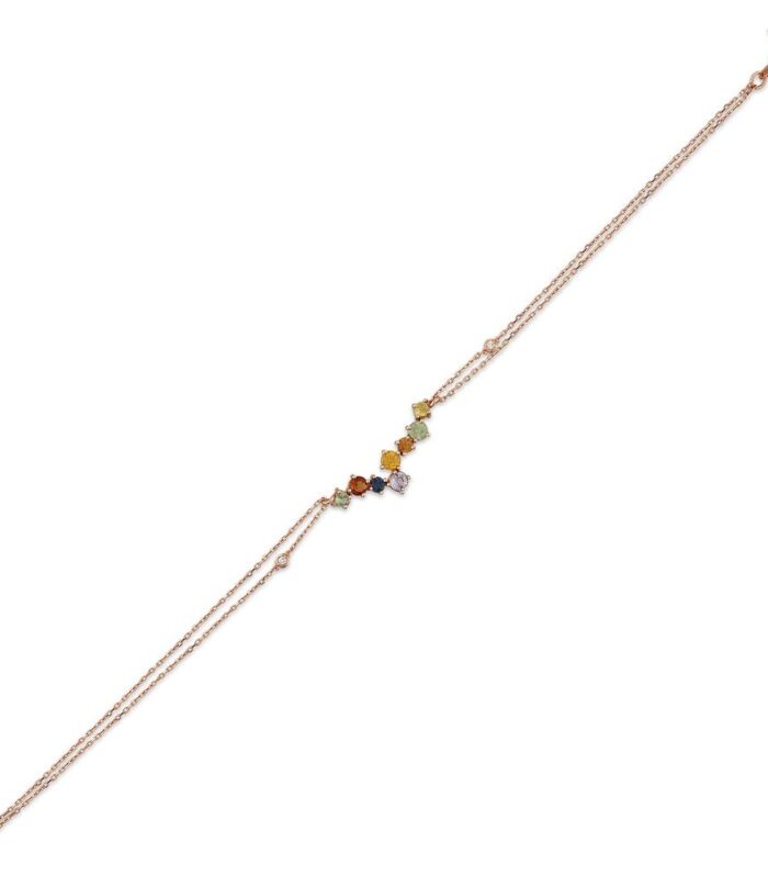 0.02 Karat Pırlanta Renkli Taşlı Bileklik