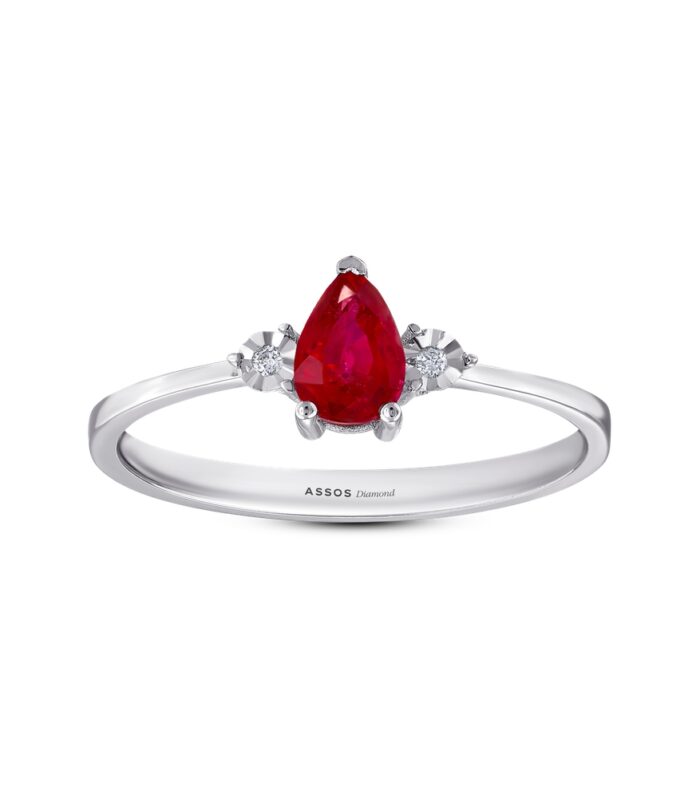 0.02 Karat Yakut Taşlı Pırlanta Yüzük