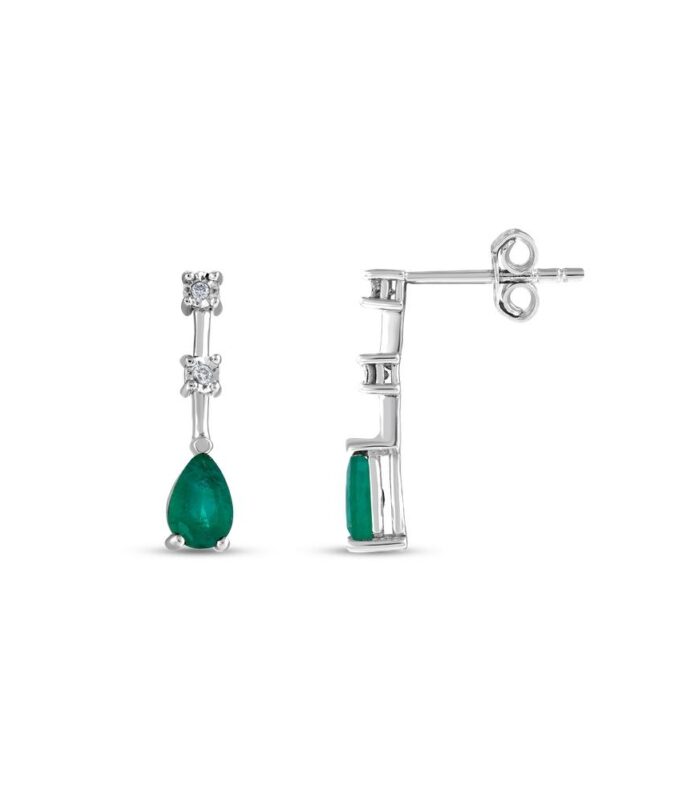 0.02 Karat Zümrüt Pırlanta Fantezi Küpe