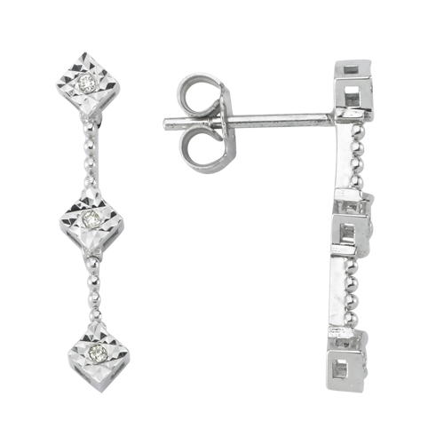 0.03 Karat Pırlanta Tria Küpe