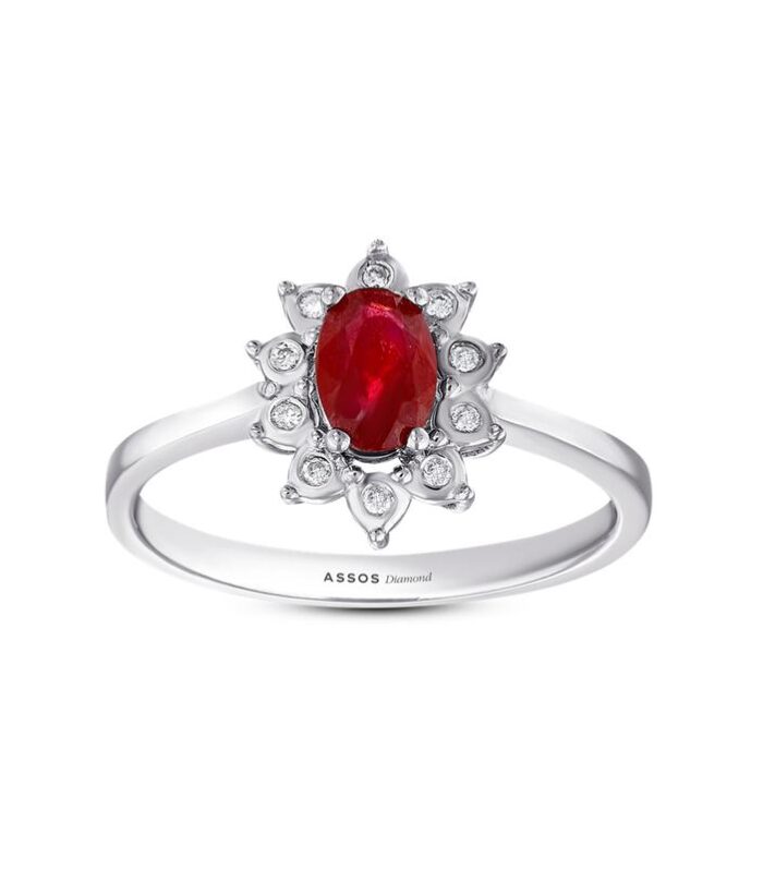 0.03 Karat Yakut Taşlı Pırlanta Yüzük